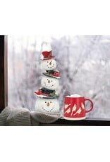 Abbott Collection Stacked Snowmen with Cardinals