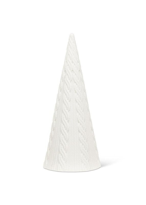 Abbott Collection Porcelain "Cable Knit" Cone Tree | lg