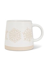 Abbott Collection Stoneware Wide Base Snowflake Mug