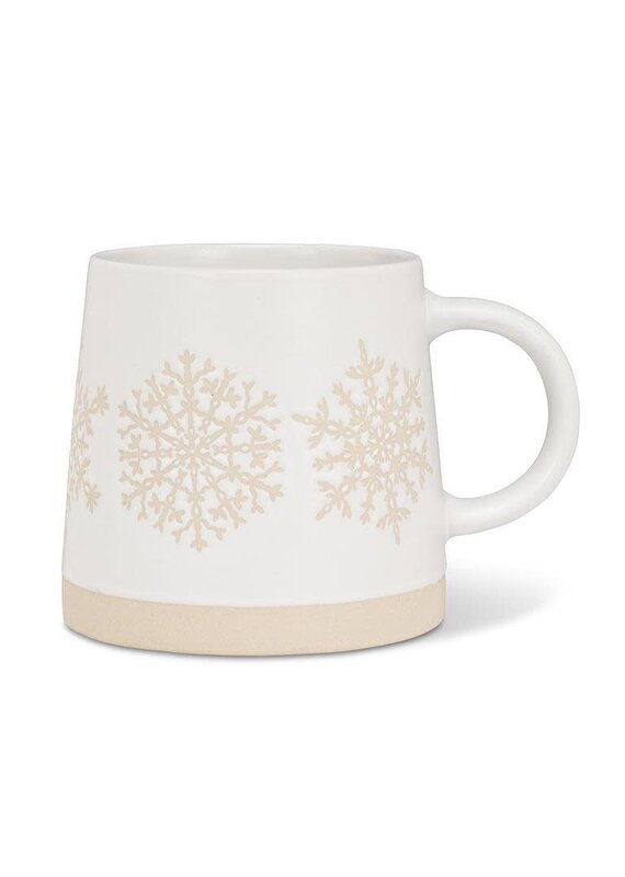 Abbott Collection Stoneware Wide Base Snowflake Mug