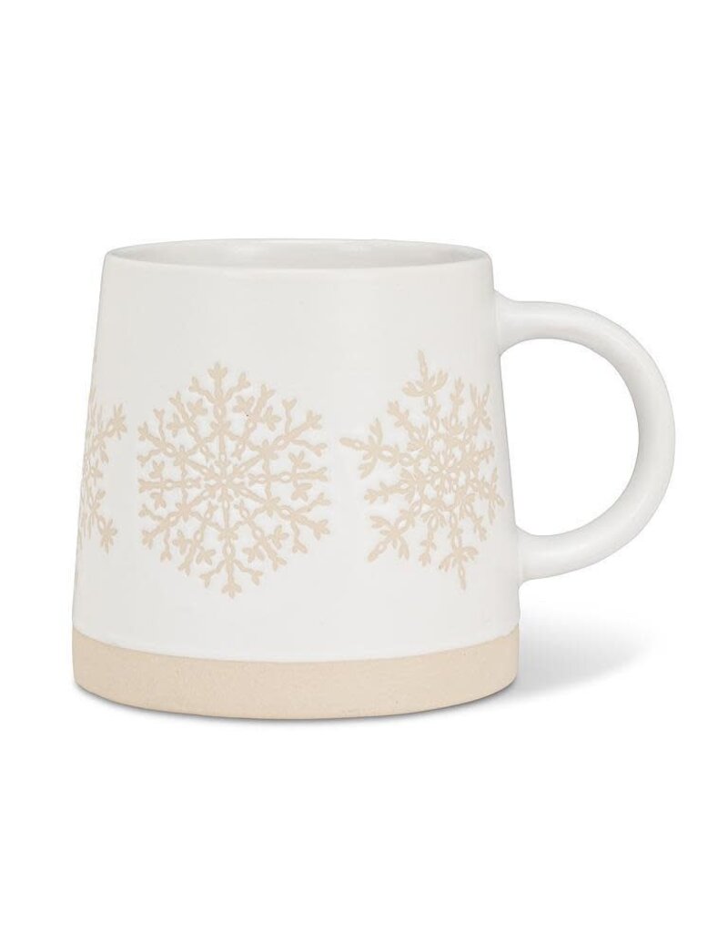 Abbott Collection Stoneware Wide Base Snowflake Mug