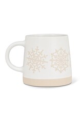 Abbott Collection Stoneware Wide Base Snowflake Mug