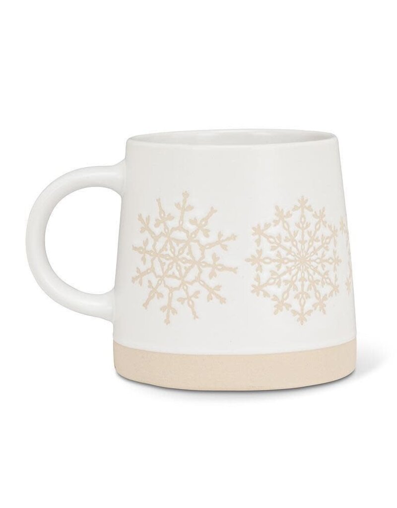 Abbott Collection Stoneware Wide Base Snowflake Mug