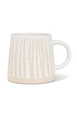 Abbott Collection Stoneware Wide Base Birch Trees Mug