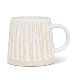 Abbott Collection Stoneware Wide Base Birch Trees Mug