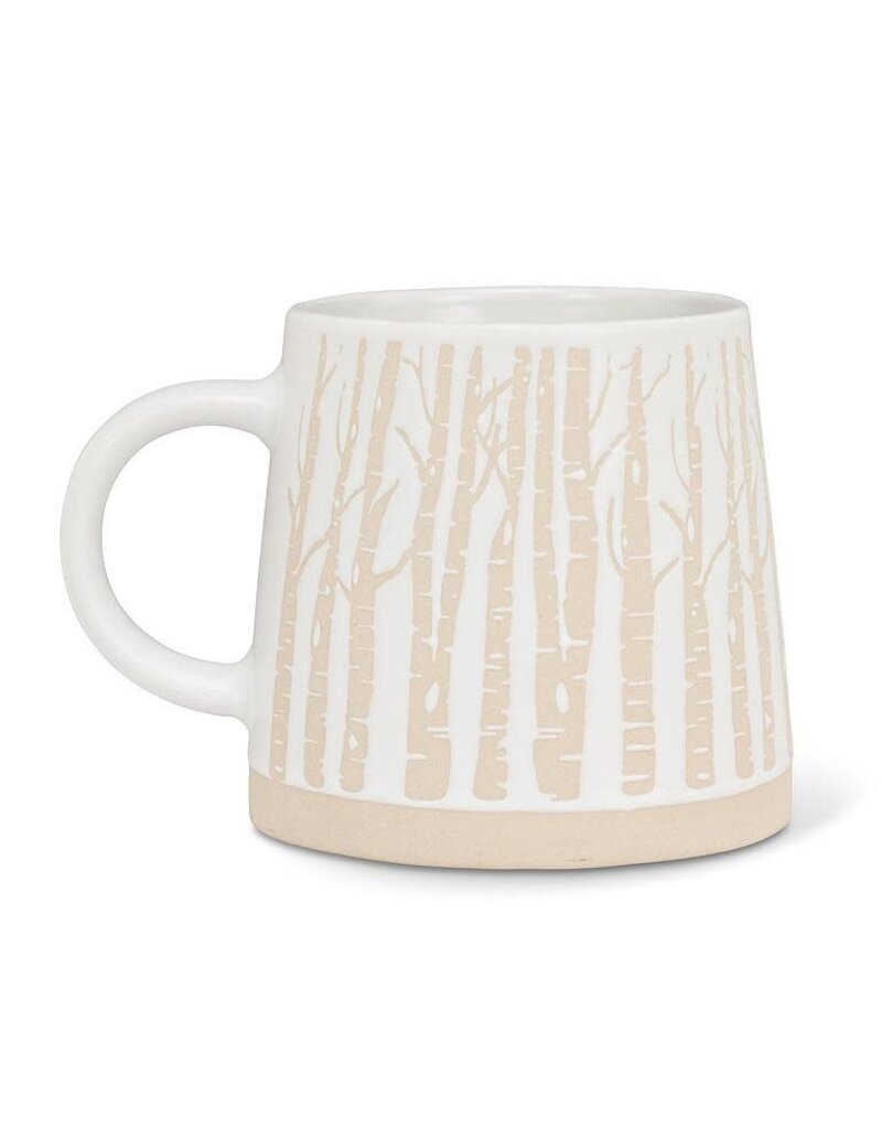 Abbott Collection Stoneware Wide Base Birch Trees Mug