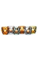 Abbott Collection Small Amber Bubble Votive Glass