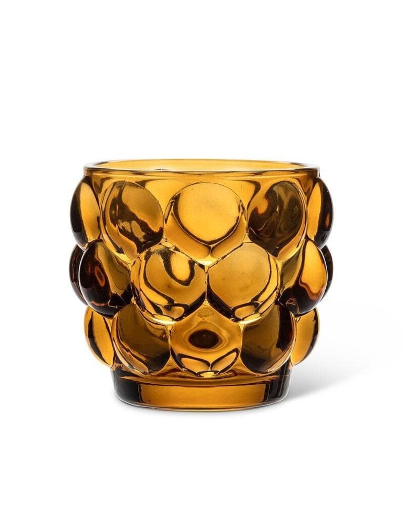 Abbott Collection Small Amber Bubble Votive Glass