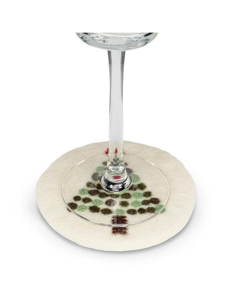 Abbott Collection Festive Tree Felted Wool Coaster