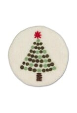 Abbott Collection Festive Tree Felted Wool Coaster