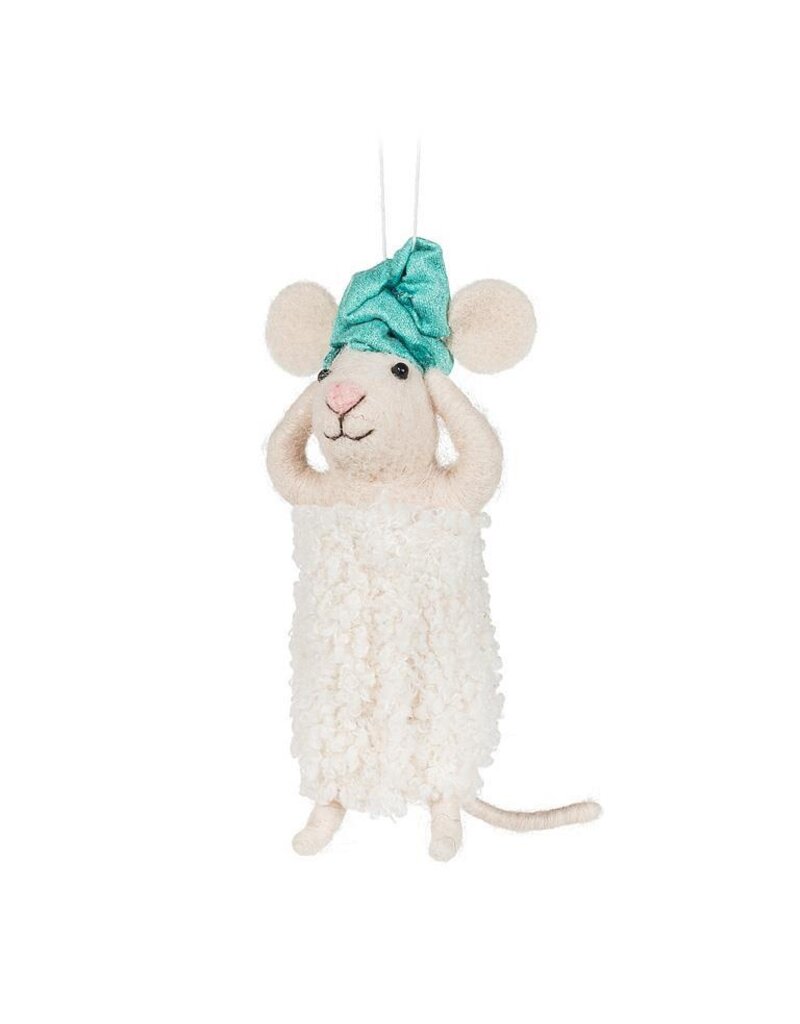 Abbott Collection Spa Mouse with Towel Ornament