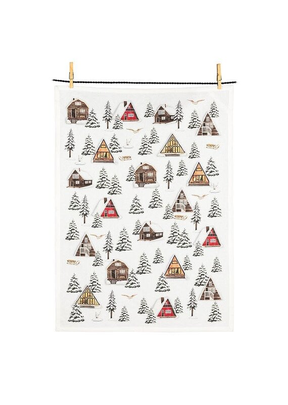 Abbott Collection Winter Cabins Kitchen Towel