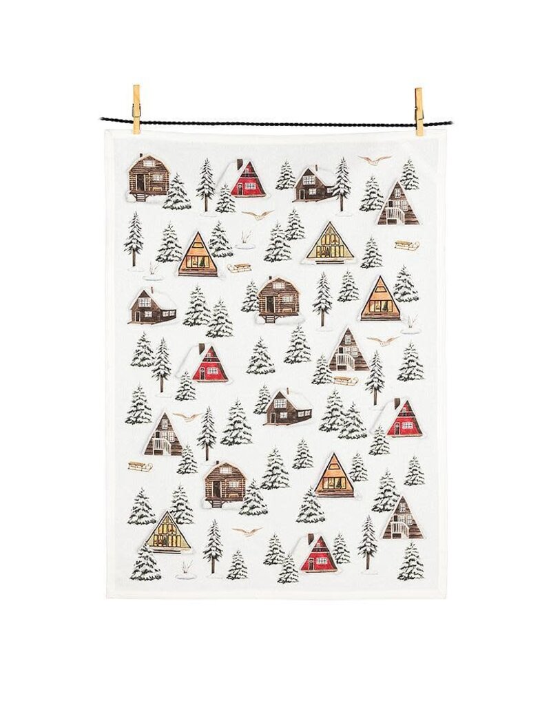 Abbott Collection Winter Cabins Kitchen Towel