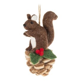 Squirrel on Pinecone Ornament
