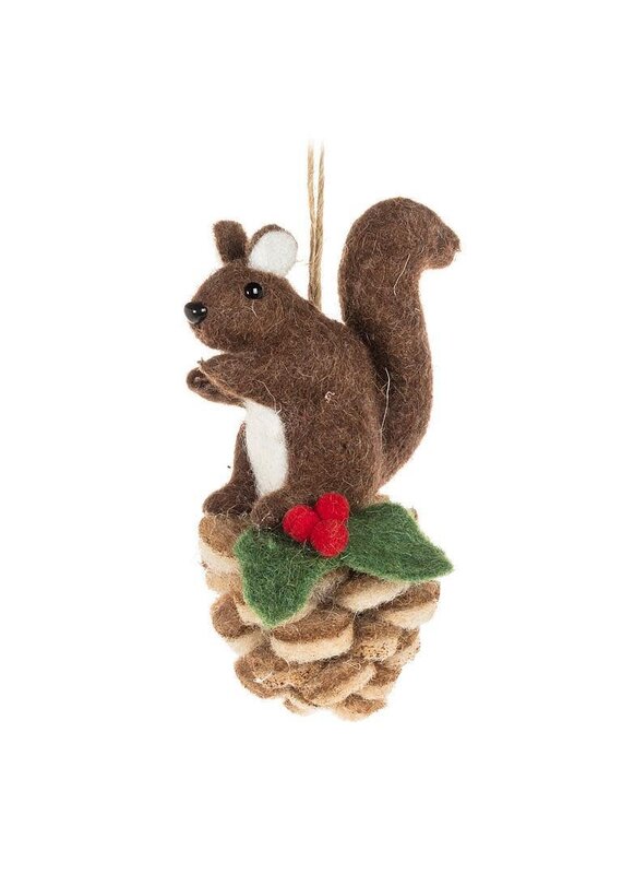 Squirrel on Pinecone Ornament