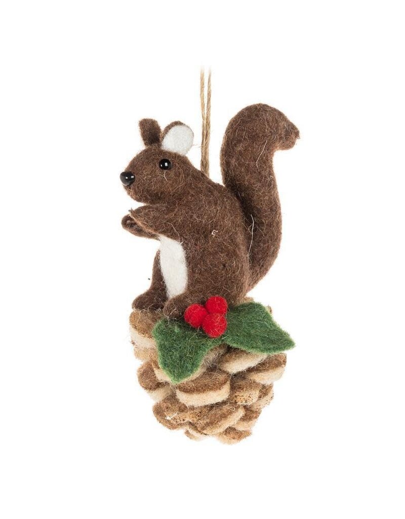 Squirrel on Pinecone Ornament