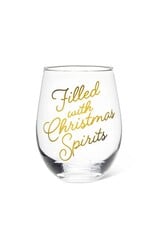 Abbott Collection Filled with Christmas Spirits Stemless Glass