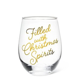 Abbott Collection Filled with Christmas Spirits Stemless Glass