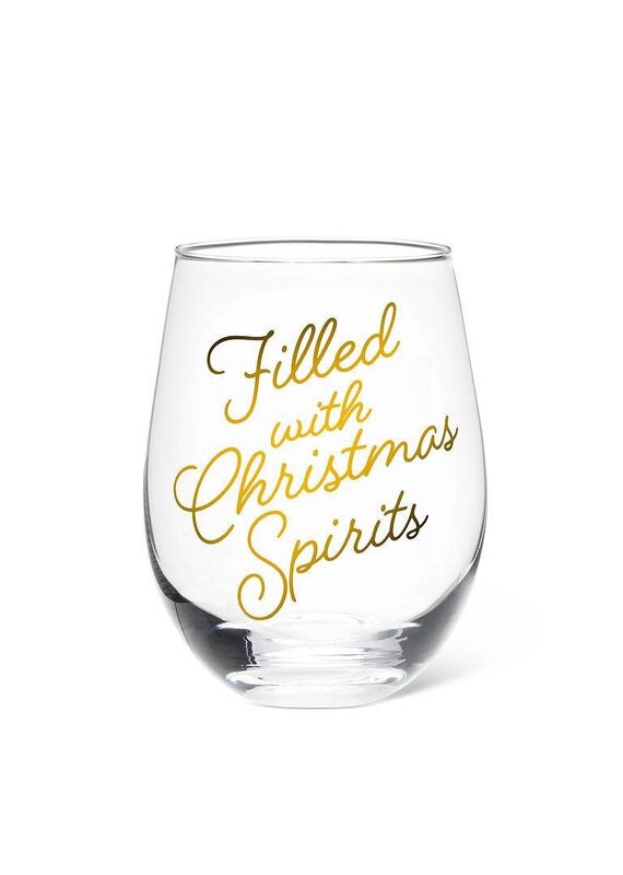 Abbott Collection Filled with Christmas Spirits Stemless Glass