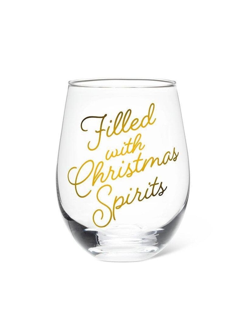 Abbott Collection Filled with Christmas Spirits Stemless Glass