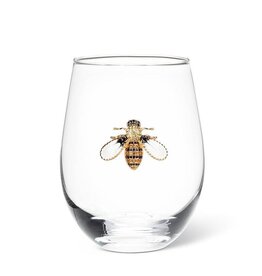 Abbott Collection Stemless Wine Glass with Jewelled Bee