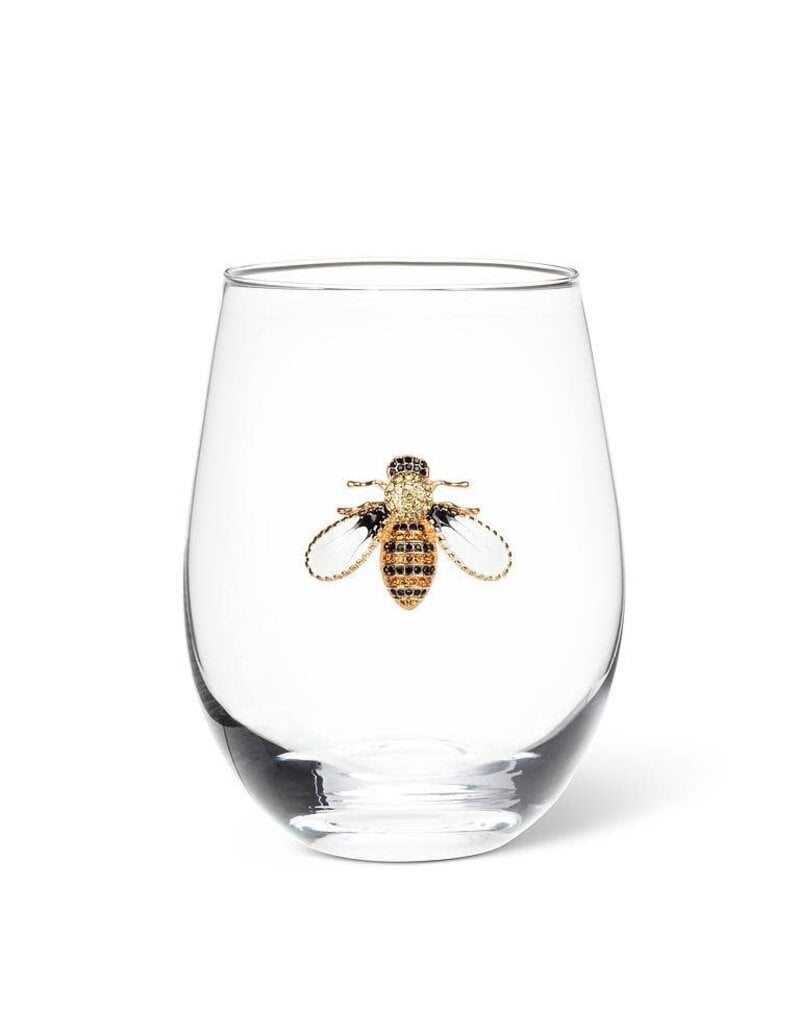 Abbott Collection Stemless Wine Glass with Jewelled Bee