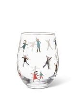 Abbott Collection Ice Skaters Stemless Wine Glass