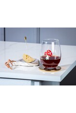 Abbott Collection Stemless Wine Glass with Mushroom Adornment