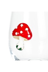 Abbott Collection Stemless Wine Glass with Mushroom Adornment
