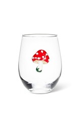 Abbott Collection Stemless Wine Glass with Mushroom Adornment