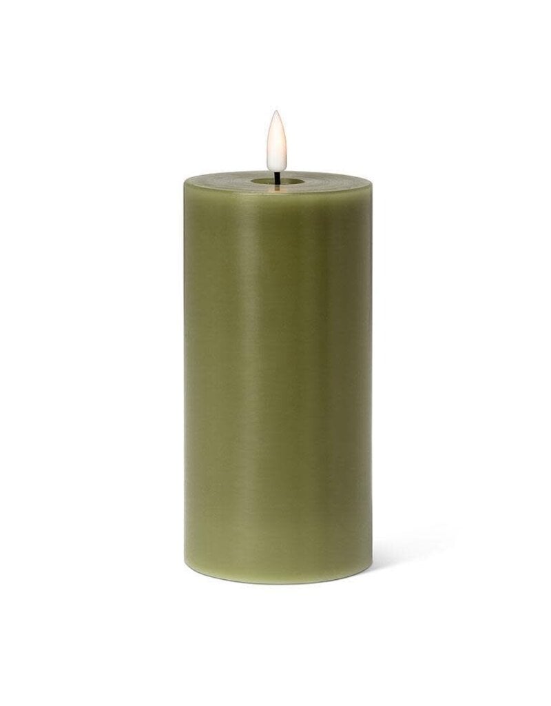 Abbott Collection Flameless LED Pillar Candle | 3"x6" Moss Green