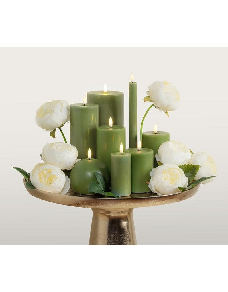 Abbott Collection Flameless LED Pillar Candle | 3"x6" Moss Green
