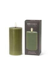 Abbott Collection Flameless LED Pillar Candle | 3"x6" Moss Green