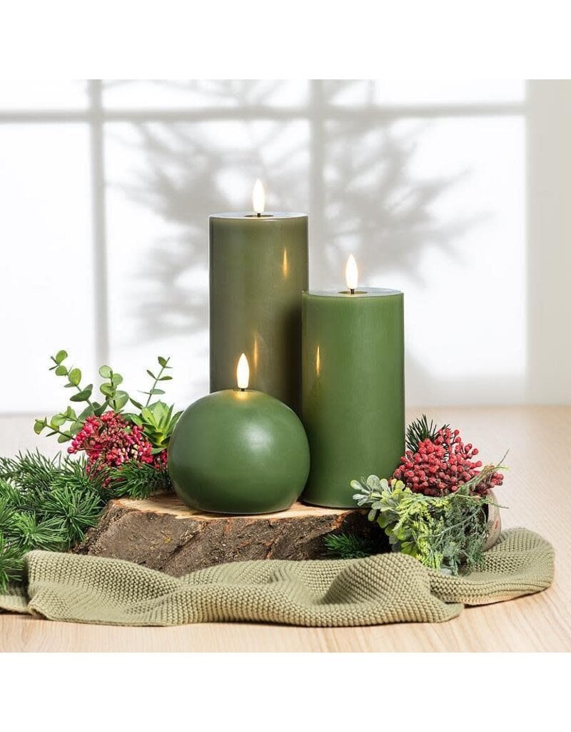 Abbott Collection Flameless LED Pillar Candle | 3"x6" Moss Green