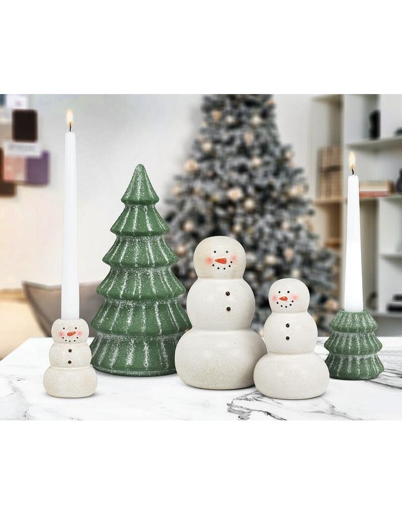 Abbott Collection Snowy Evergreen Tree Taper Holder