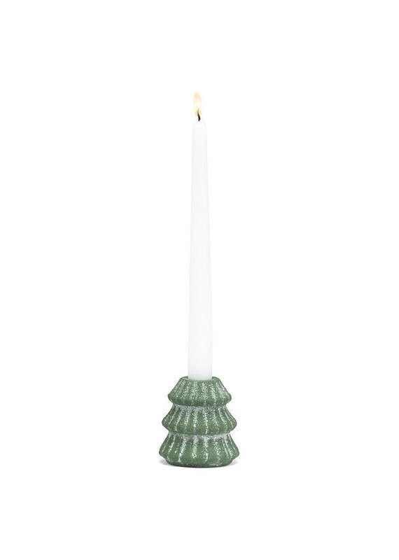 Abbott Collection Snowy Evergreen Tree Taper Holder