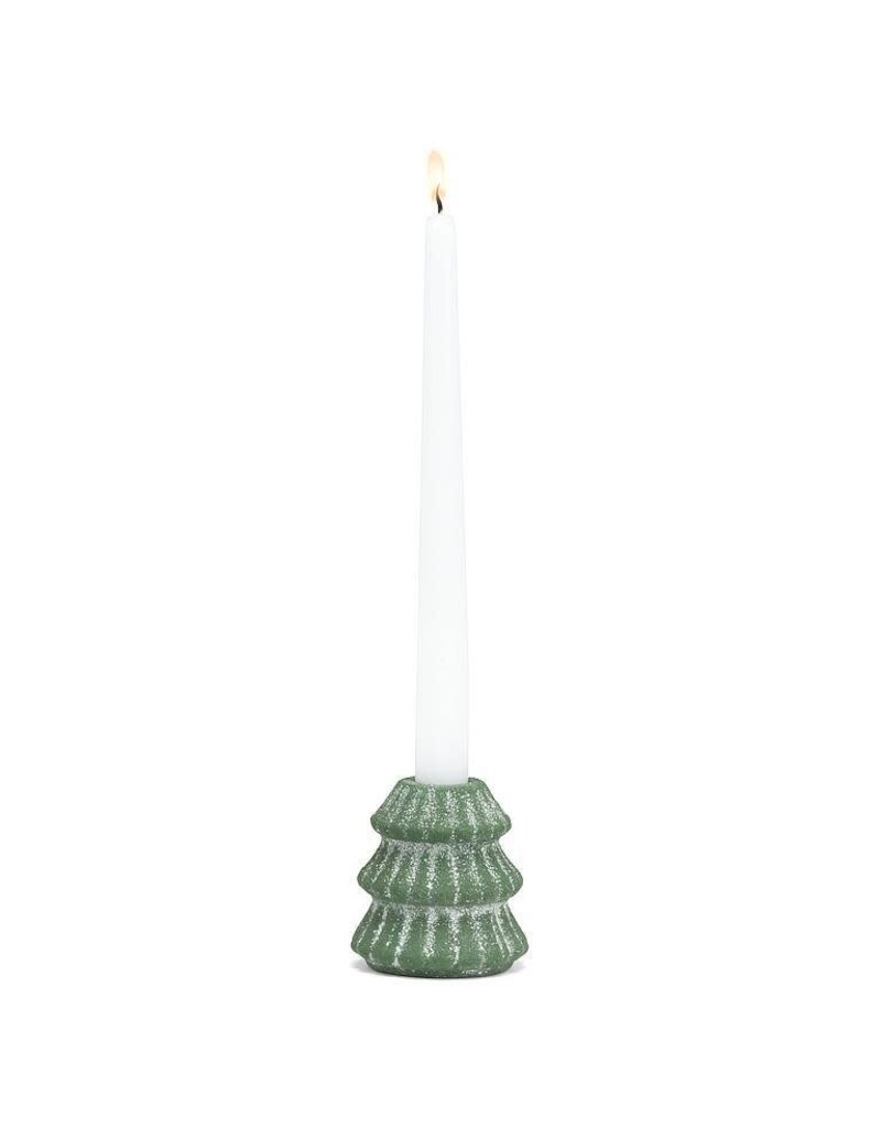 Abbott Collection Snowy Evergreen Tree Taper Holder