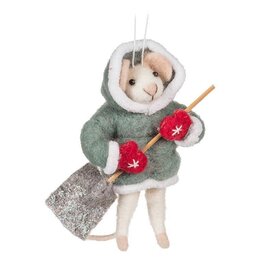 Abbott Collection Winter Mouse with Red Mittens & Shovel