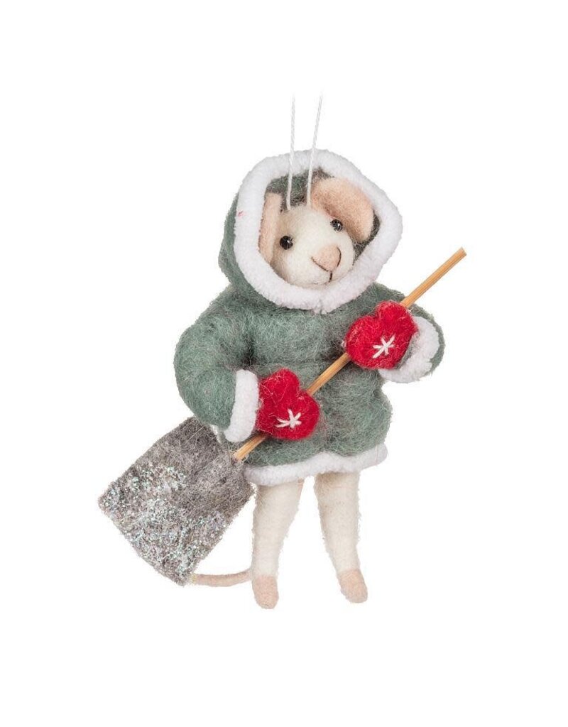Abbott Collection Winter Mouse with Red Mittens & Shovel