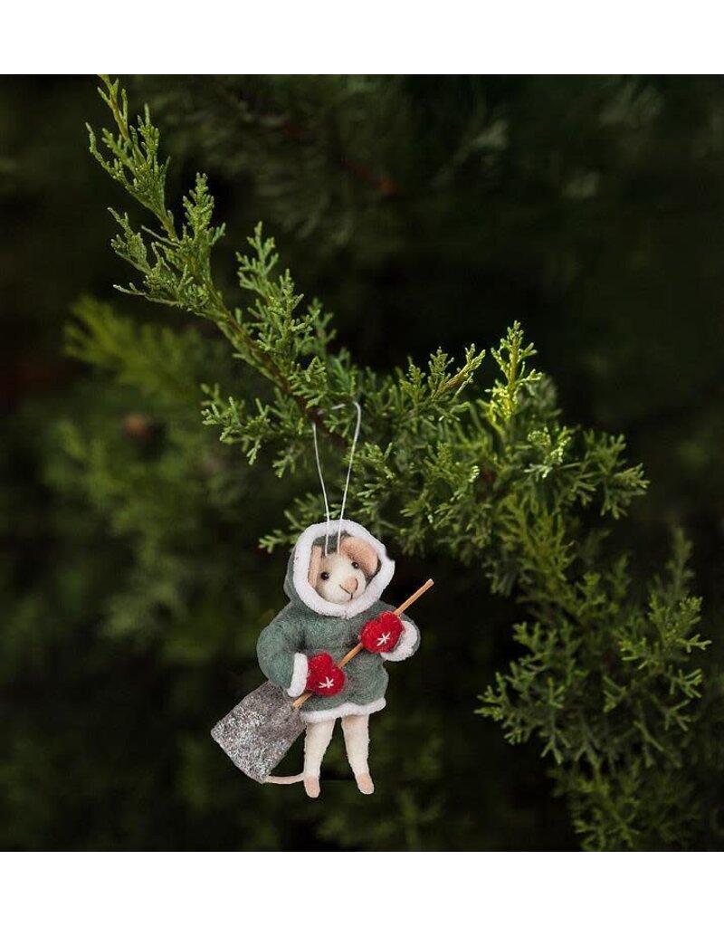 Abbott Collection Winter Mouse with Red Mittens & Shovel