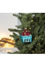 Abbott Collection Strawberry Basket Glass Ornament