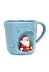 Abbott Collection Embossed Snowflake Mug with Santa