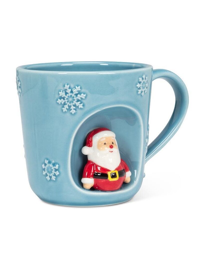 Abbott Collection Embossed Snowflake Mug with Santa