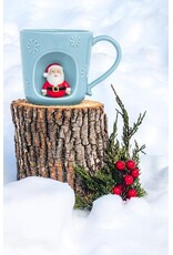Abbott Collection Embossed Snowflake Mug with Santa