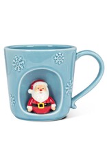 Abbott Collection Embossed Snowflake Mug with Santa