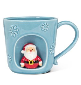 Abbott Collection Embossed Snowflake Mug with Santa