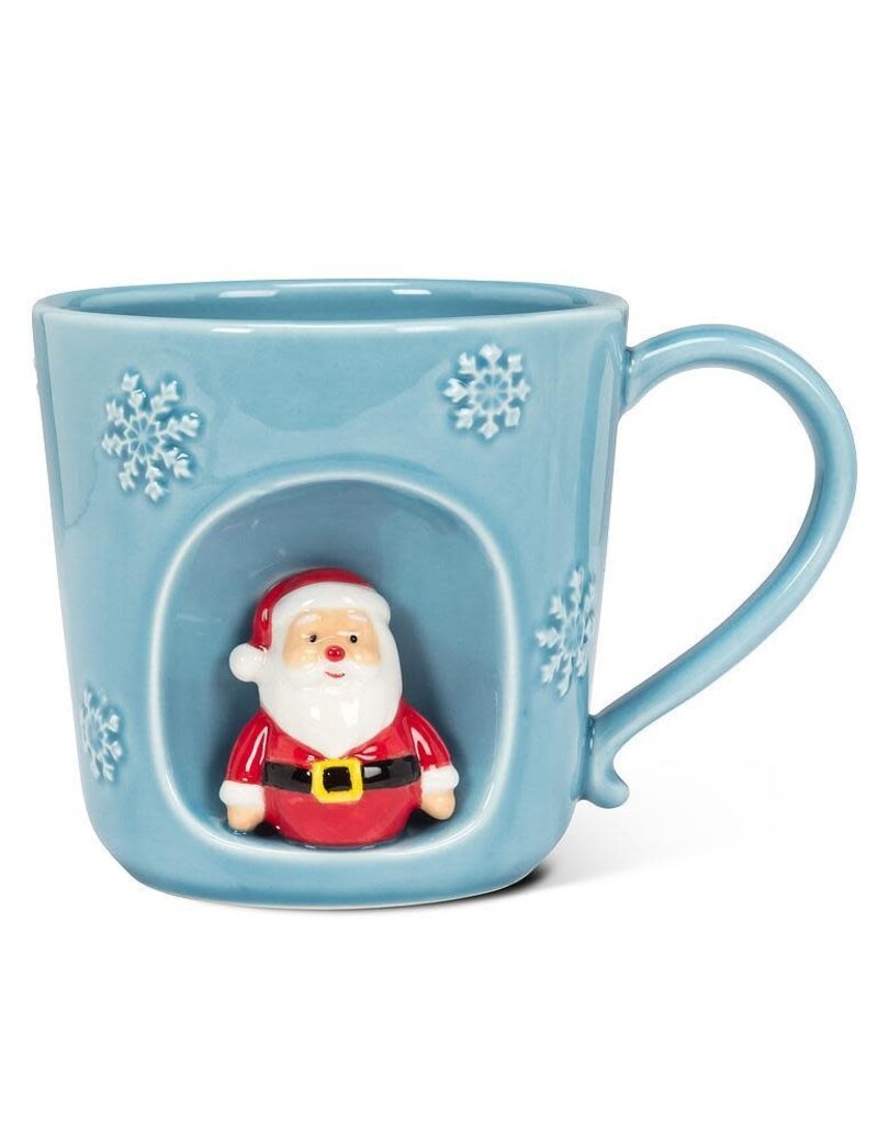 Abbott Collection Embossed Snowflake Mug with Santa