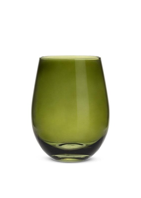 Abbott Collection Moss Green Stemless Wine Glass