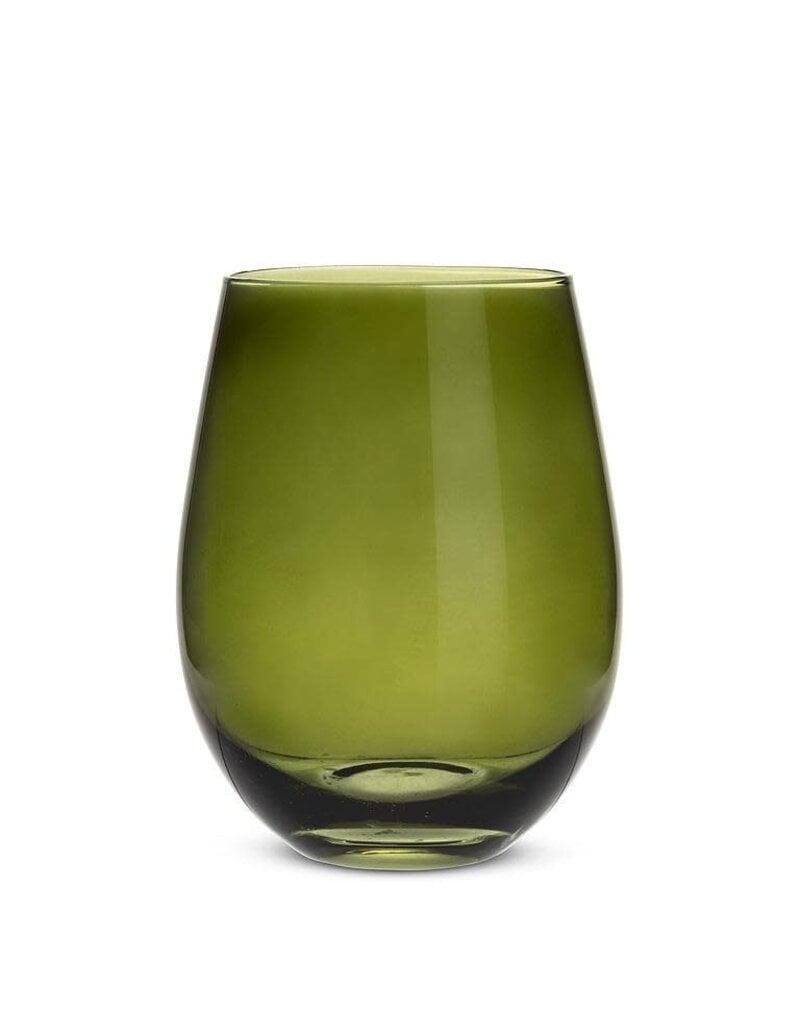 Abbott Collection Moss Green Stemless Wine Glass