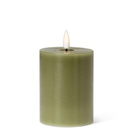 Abbott Collection Flameless LED Pillar Candle | 3"x4" Moss